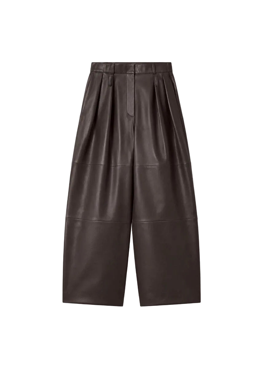 Jeva faux leather double belt loop trousers-THE FRANKIE SHOP-312211-XS-Verso