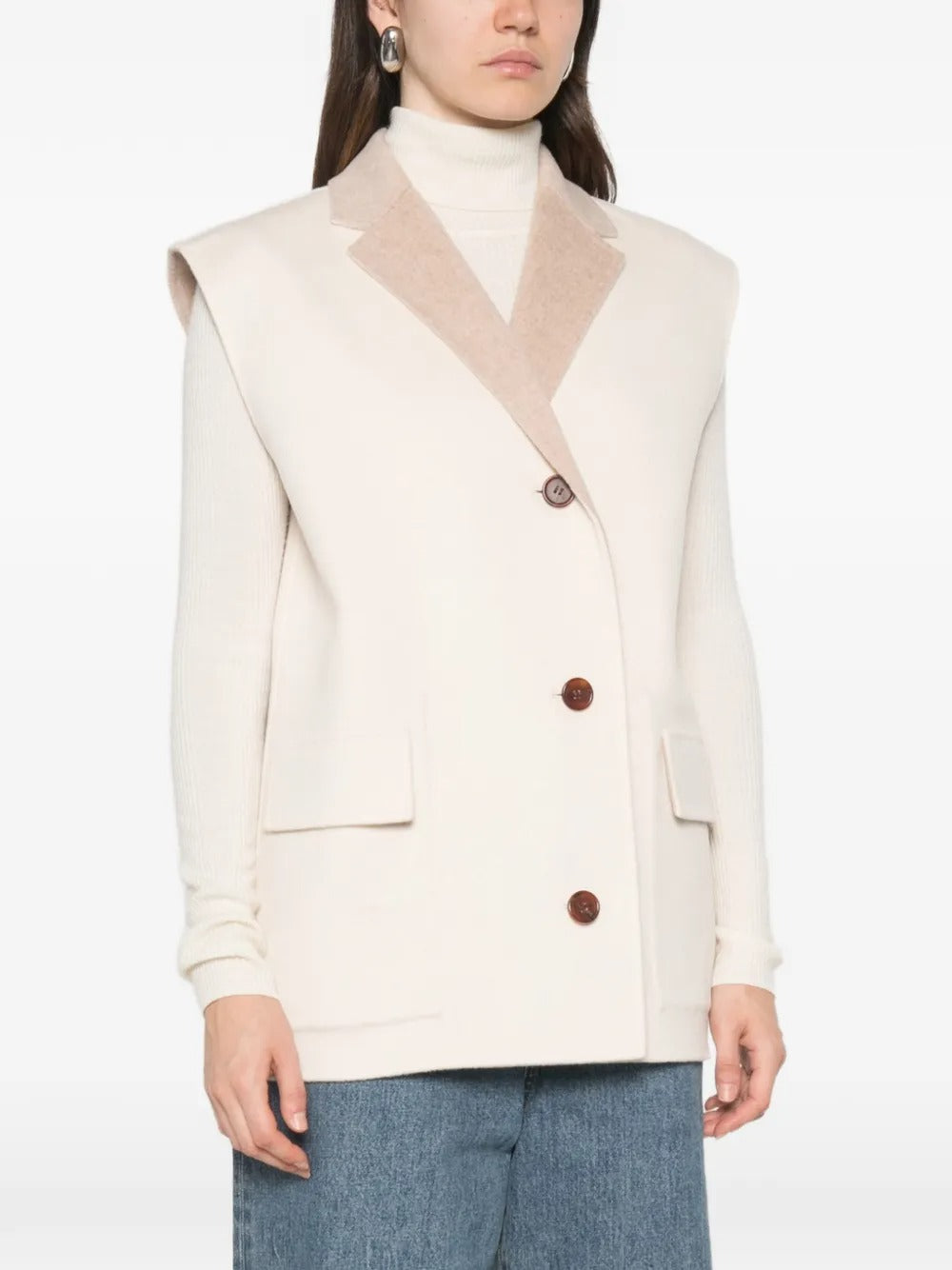 Julie two-tone sleeveless reversible gilet-ALICIA AUDREY-Verso
