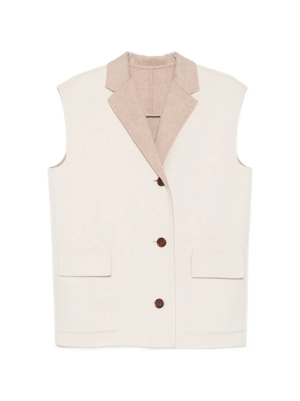 Julie two-tone sleeveless reversible gilet-ALICIA AUDREY-Verso
