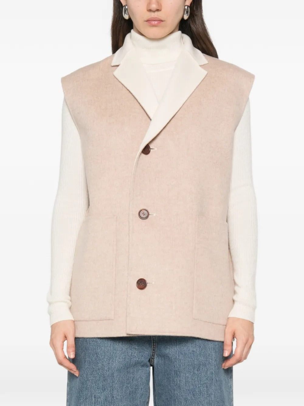 Julie two-tone sleeveless reversible gilet-ALICIA AUDREY-Verso