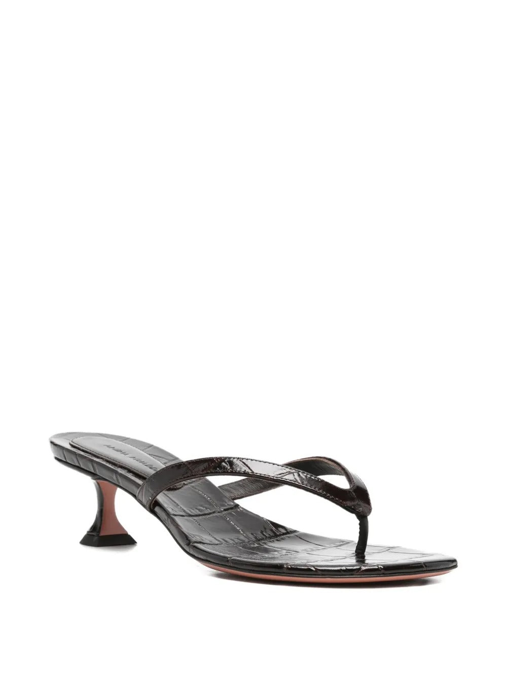 Juliette crocodile-effect leather sandals-AMINA MUADDI-Verso