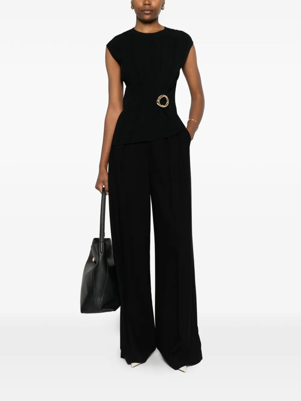 Kenit Knit Plissé Top-JOSEPH-Verso