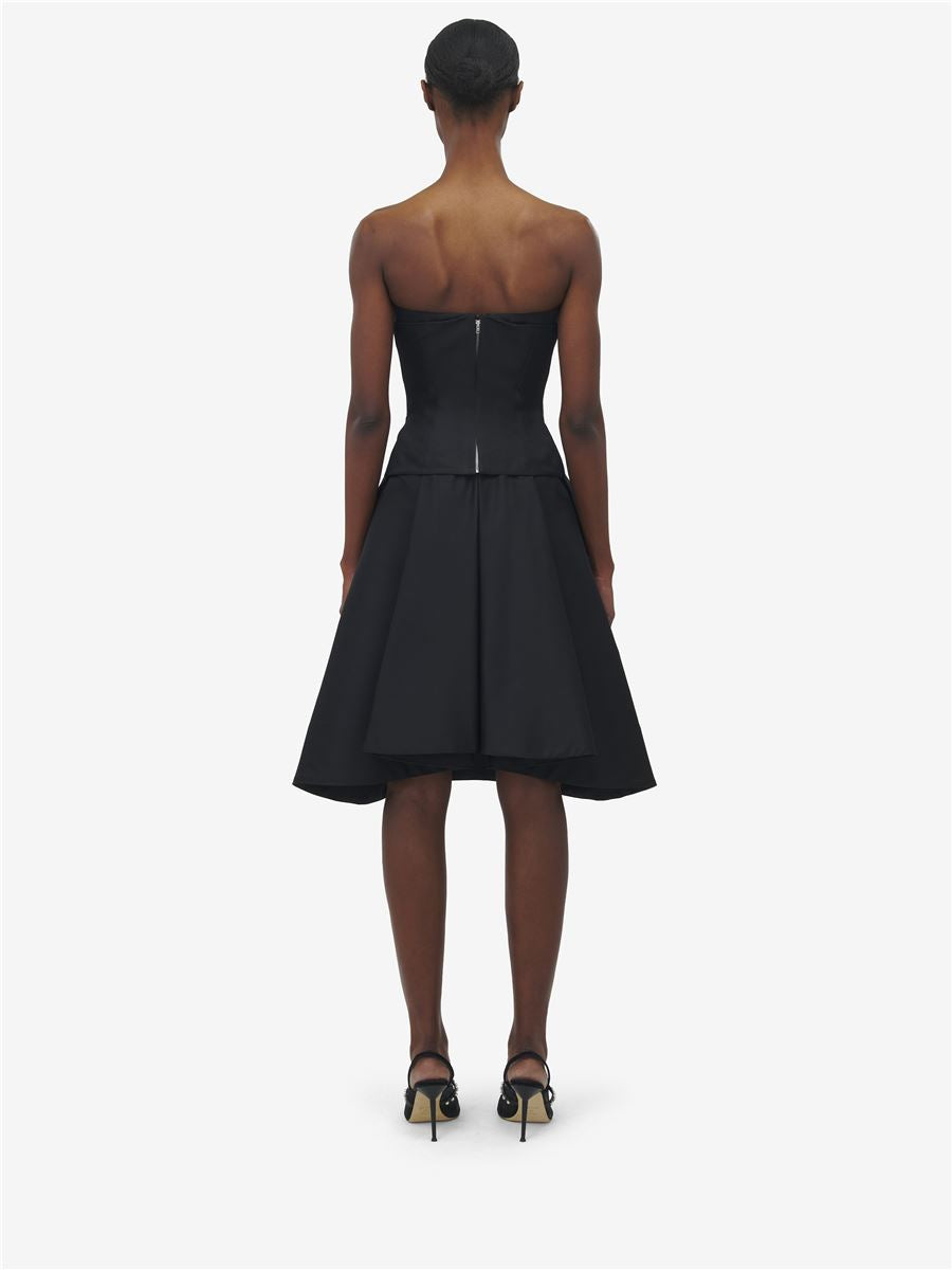 KICKBACK MIDI SKIRT IN BLACK-A. MCQUEEN-Verso