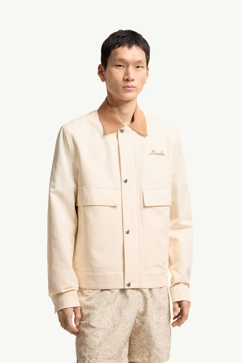 Kilke linen & cotton blend shirt jacket-MONCLER-Verso