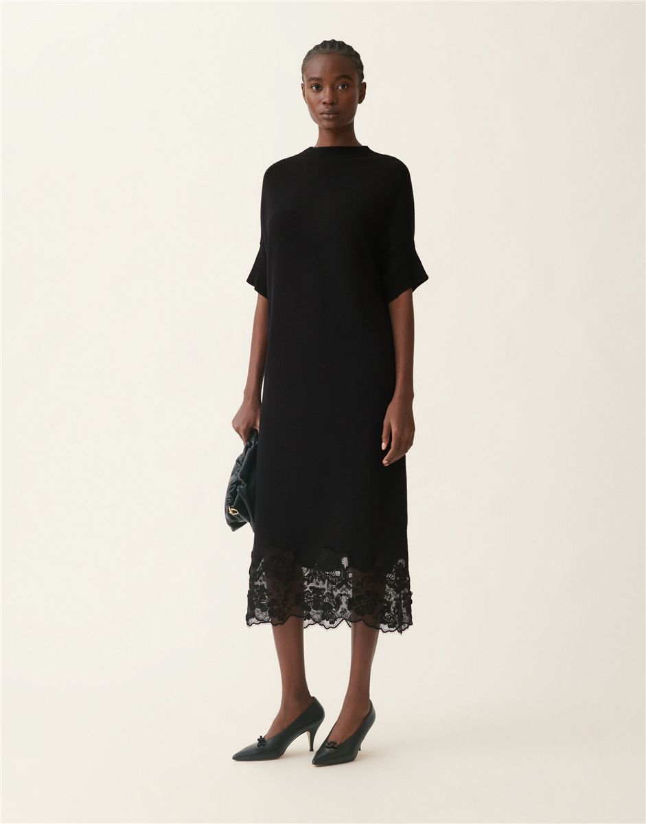 Kimono wool dress-FABIANA FILIPPI-Verso