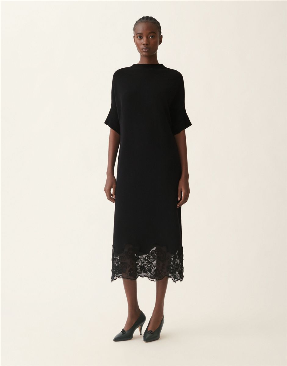 Kimono wool dress-FABIANA FILIPPI-Verso