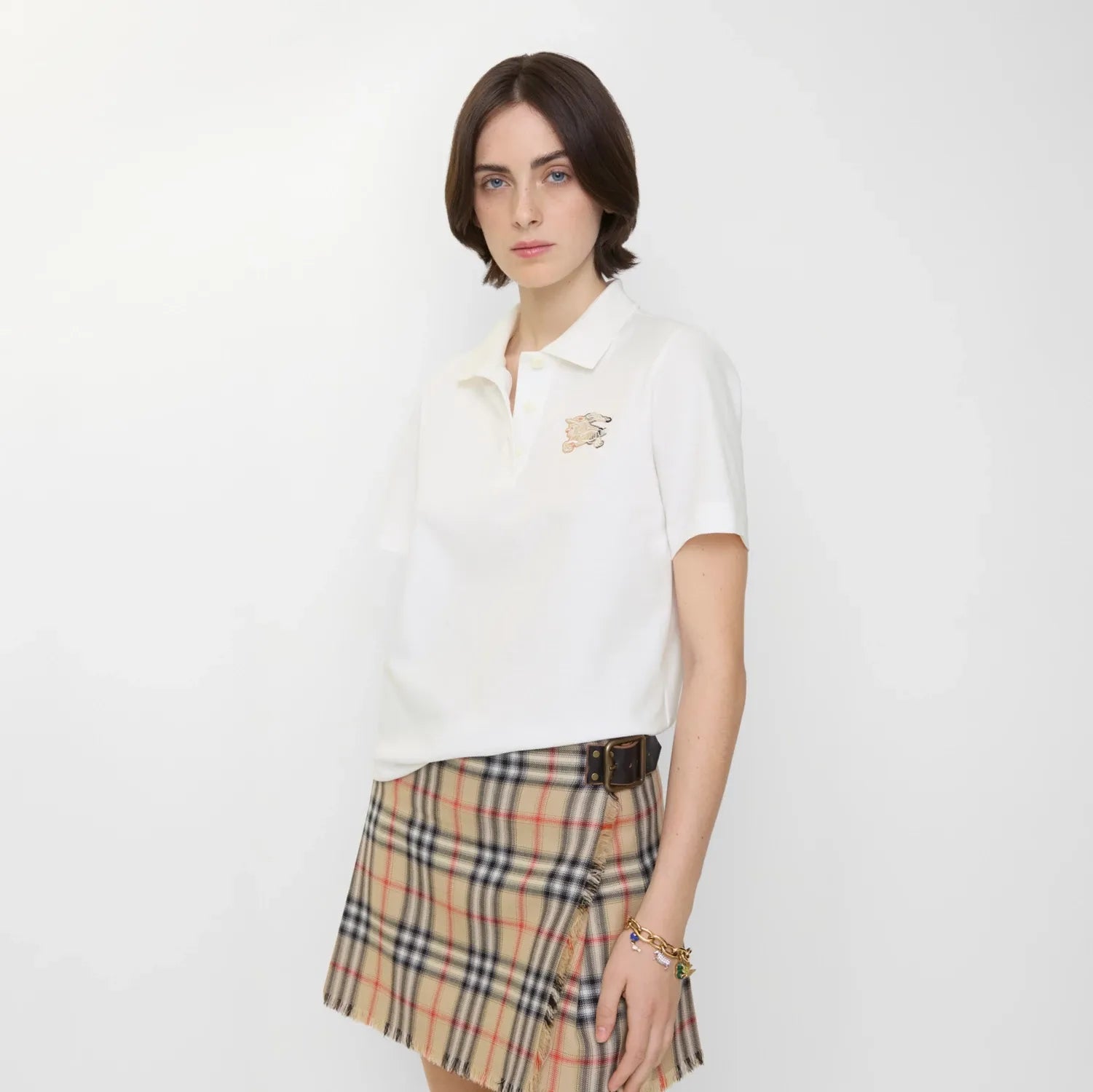 Knight check cotton polo shirt-BURBERRY-Verso