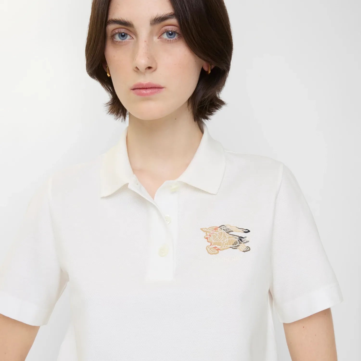 Knight check cotton polo shirt-BURBERRY-Verso