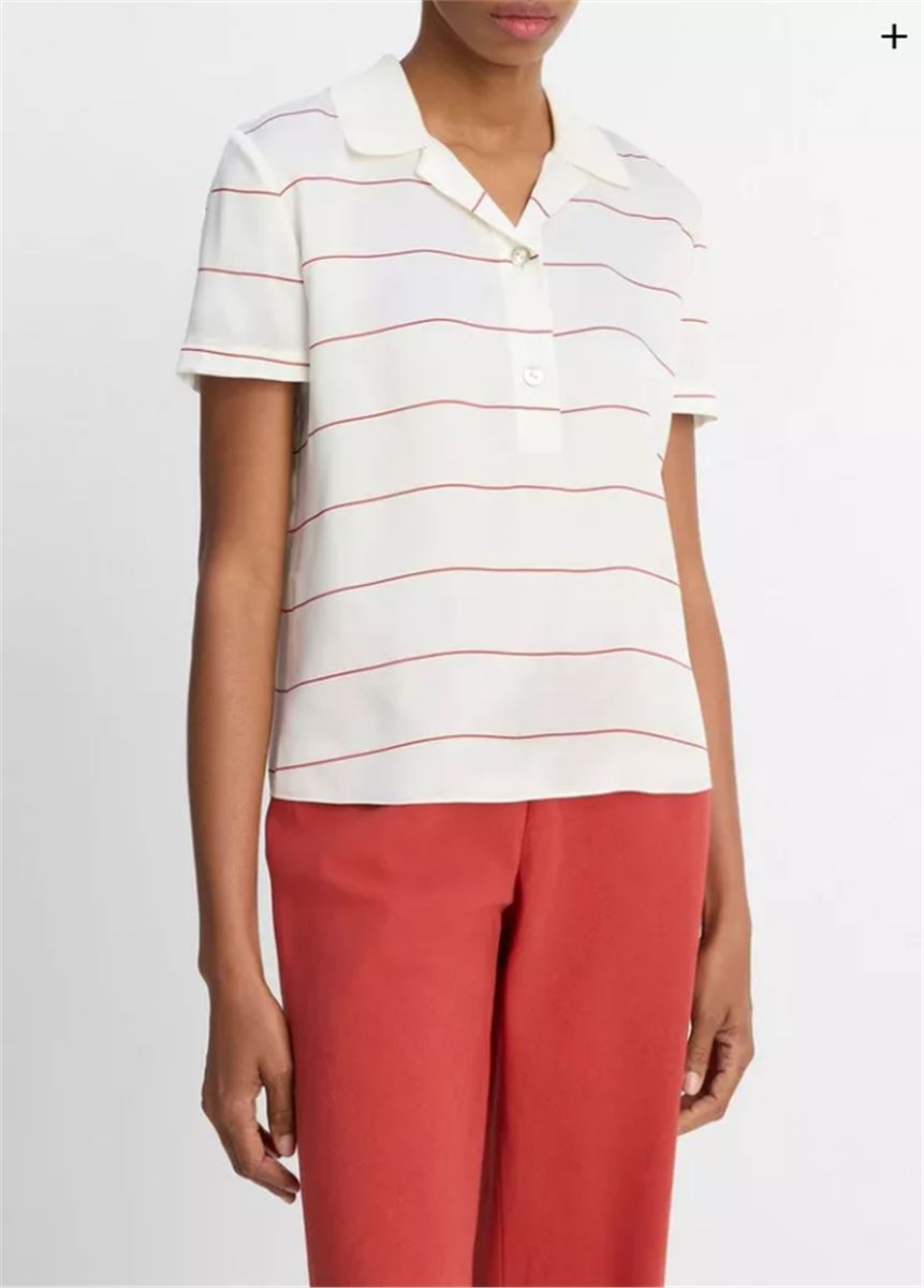 KNIT-COLLAR STRIPED SILK POLO SHIRT-VINCE-Verso