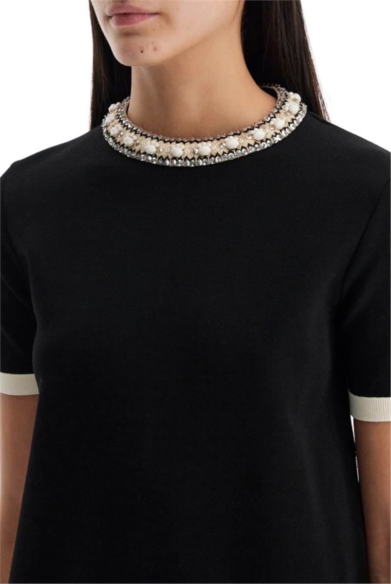 KNIT DRESS WITH ROUND NECK - VALENTINO - Verso