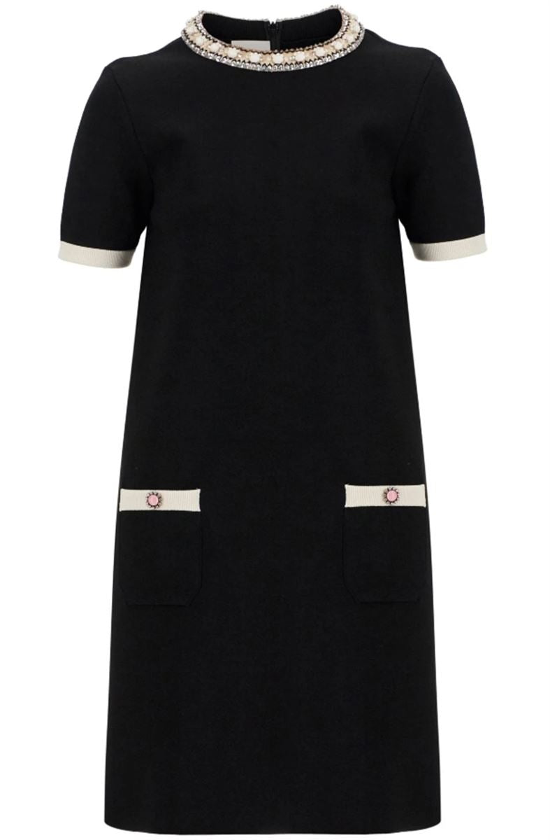 KNIT DRESS WITH ROUND NECK - VALENTINO - Verso