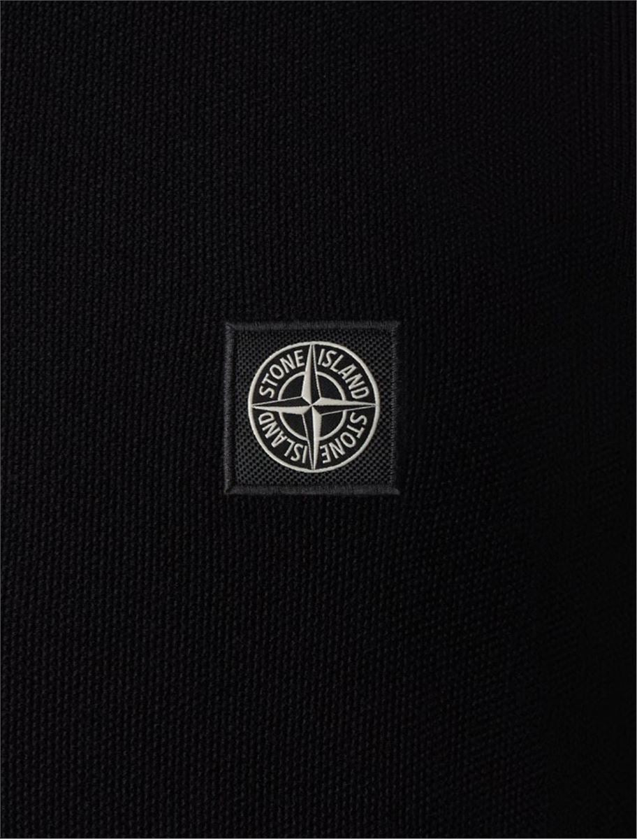 KNIT SHORT-SLEEVE POLO SHIRT WITH COMPASS PATCH-STONE ISLAND-Verso