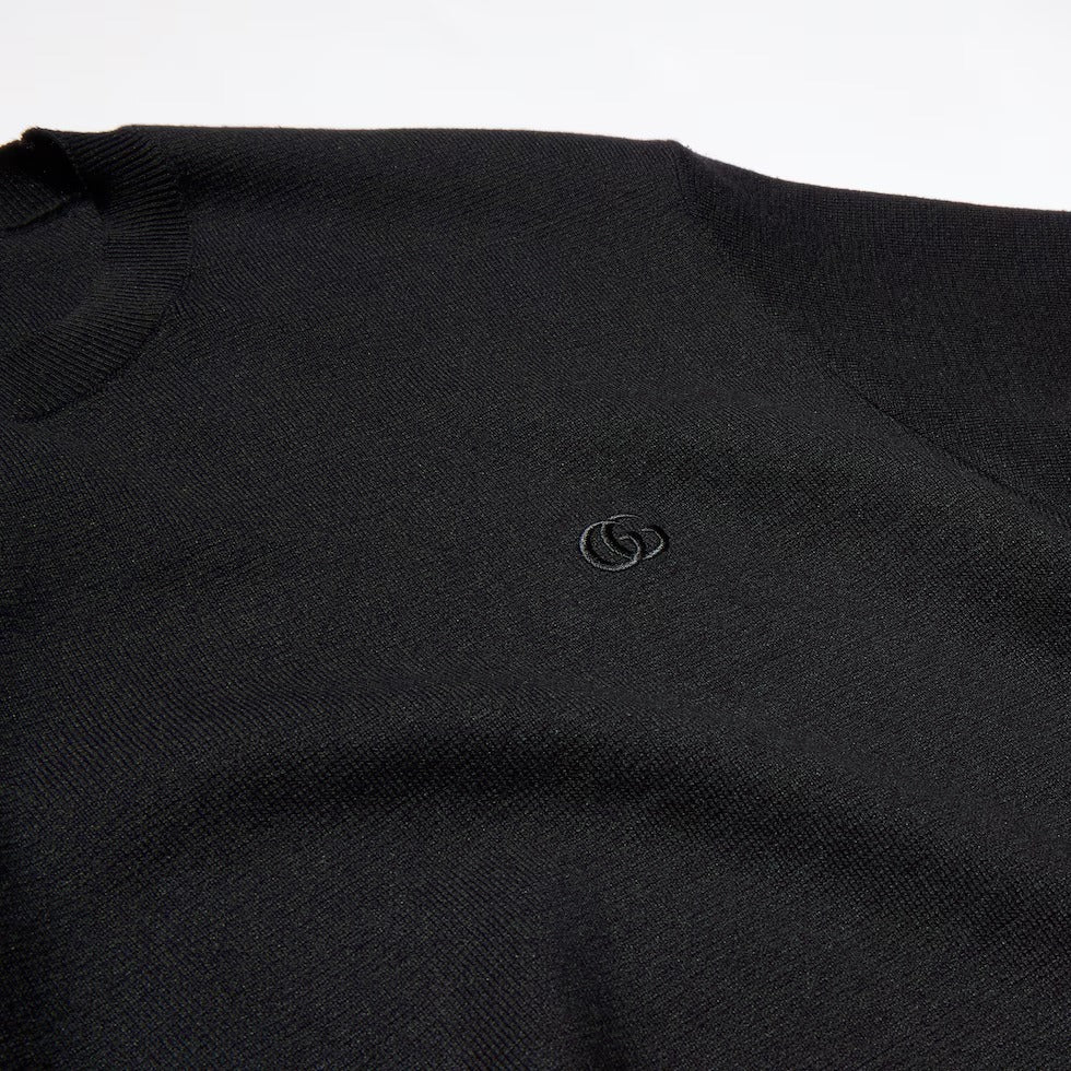 Knit silk cotton t-shirt with embroidery-GUCCI-Verso