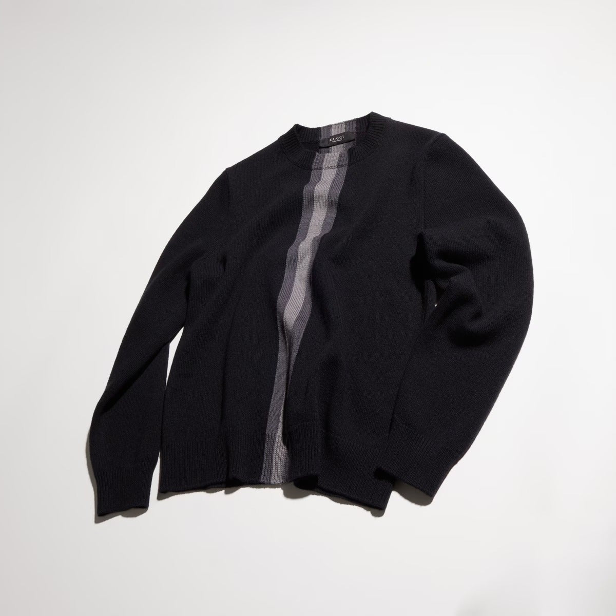 Knit wool sweater with muted web-GUCCI-Verso