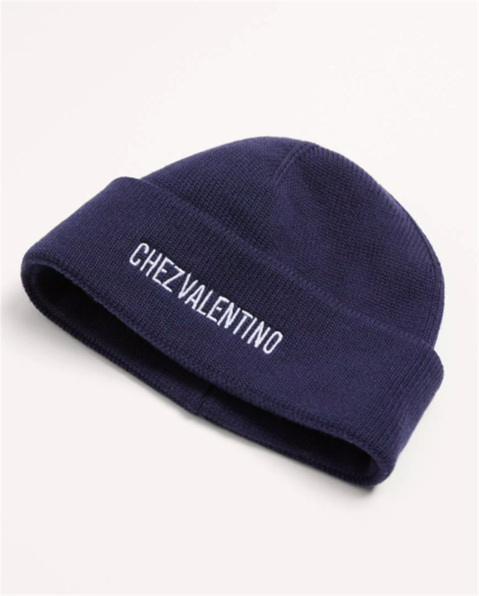 knitted wool beanie-VALENTINO-Verso
