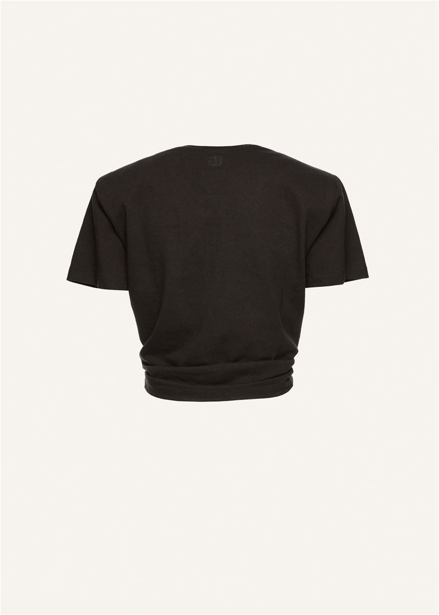 KNOTTED T-SHIRT IN GREY-MAGDA BUTRYM-Verso