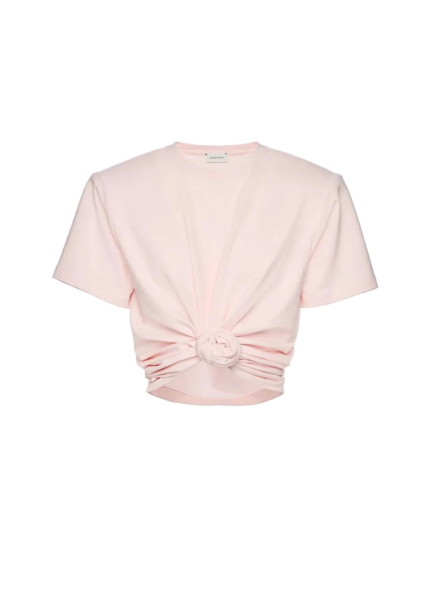 Knotted t-shirt in pink-MAGDA BUTRYM-Verso