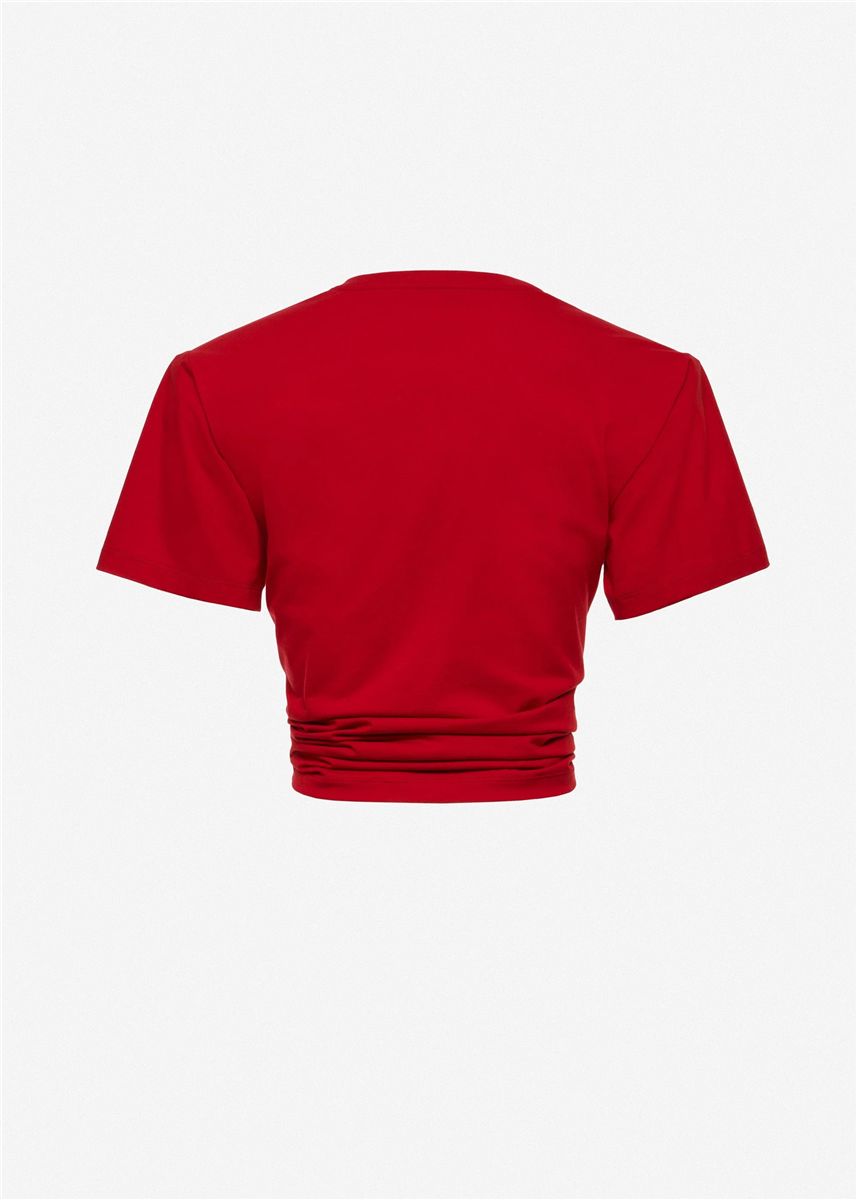 Knotted t-shirt in red-MAGDA BUTRYM-Verso
