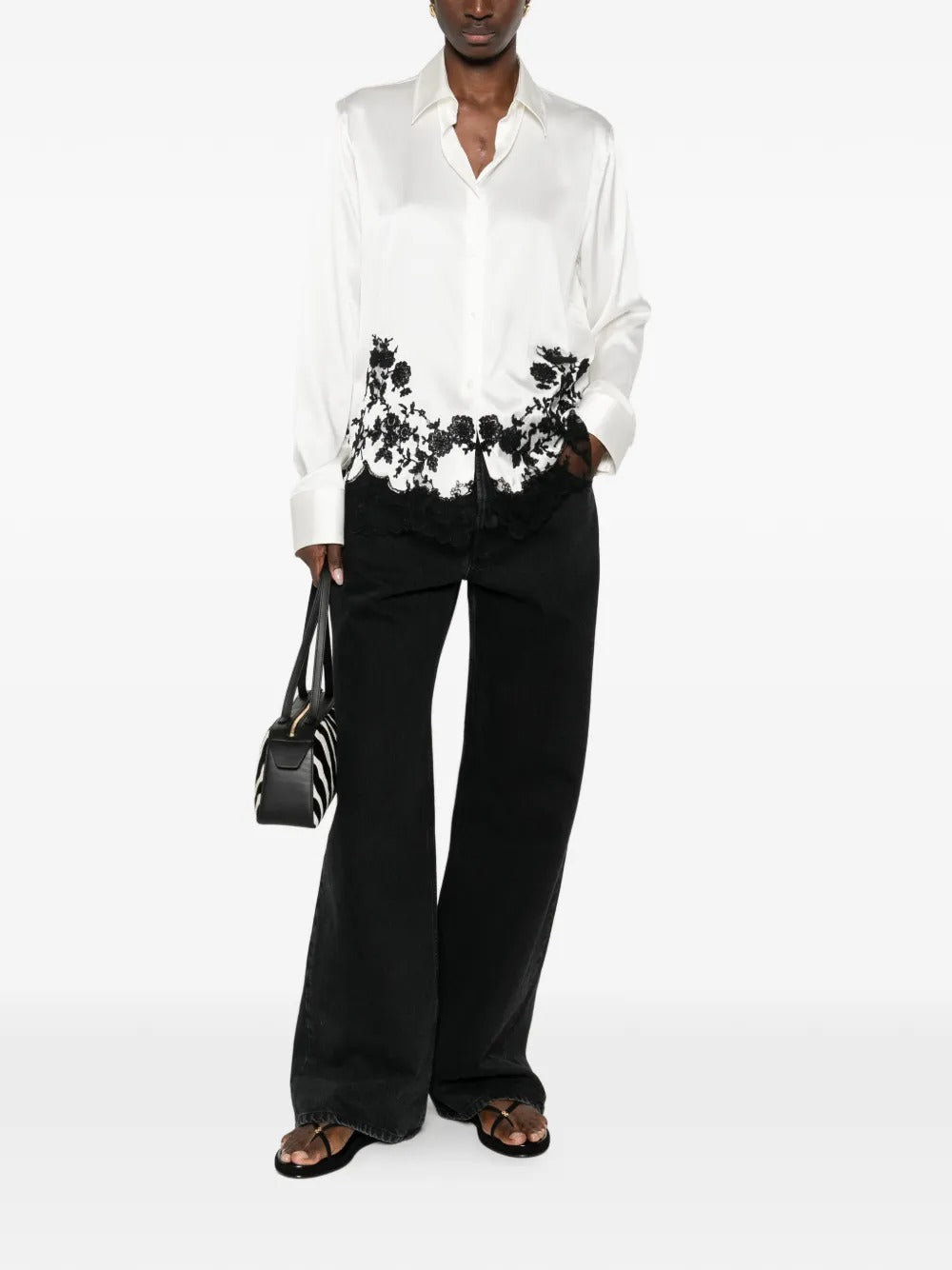 Lace Embroidered Shirt-ERMANNO SCERVINO-Verso