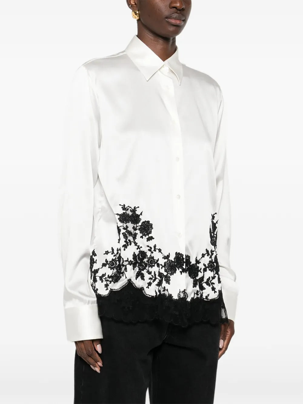 Lace Embroidered Shirt-ERMANNO SCERVINO-Verso