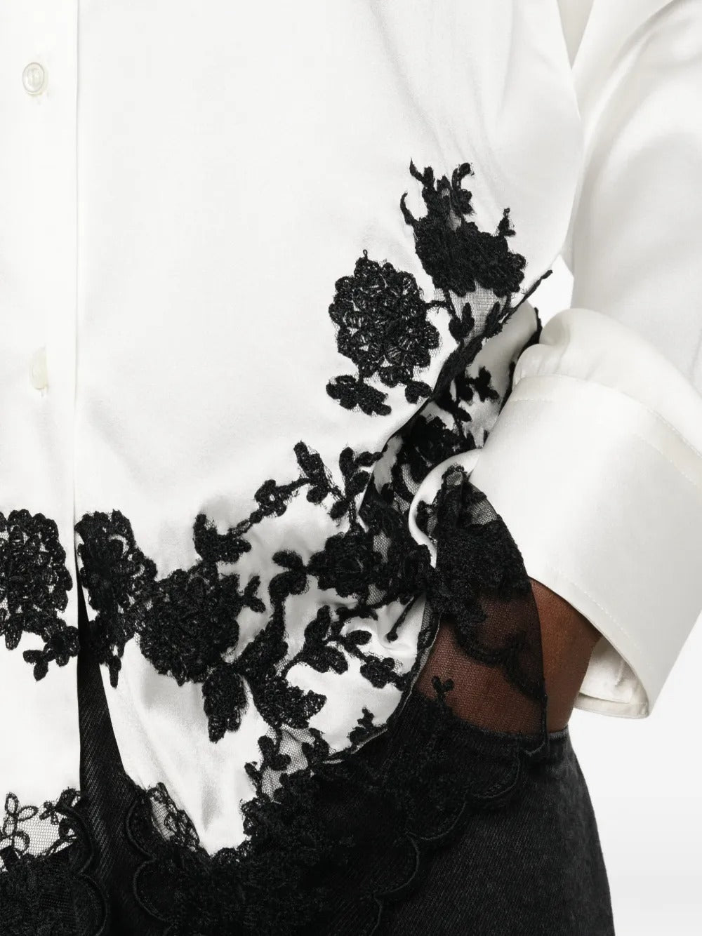 Lace Embroidered Shirt-ERMANNO SCERVINO-Verso