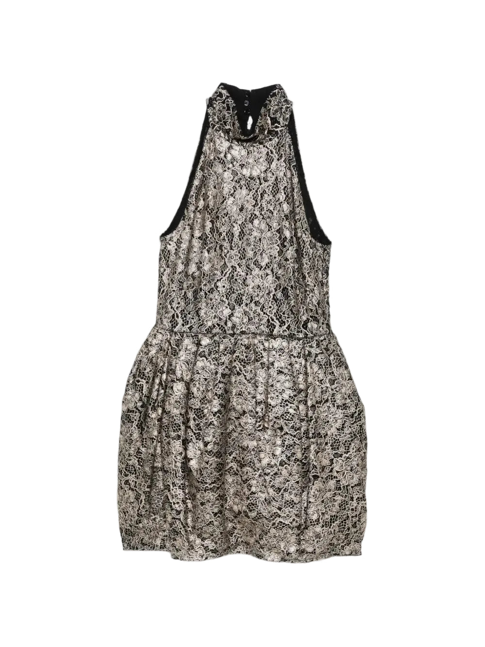 Lace halterneck mini dress-BLUMARINE-Verso
