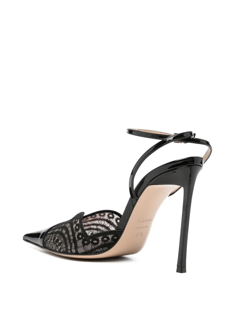 Lace-panelled patent-leather pumps-TOM FORD-Verso
