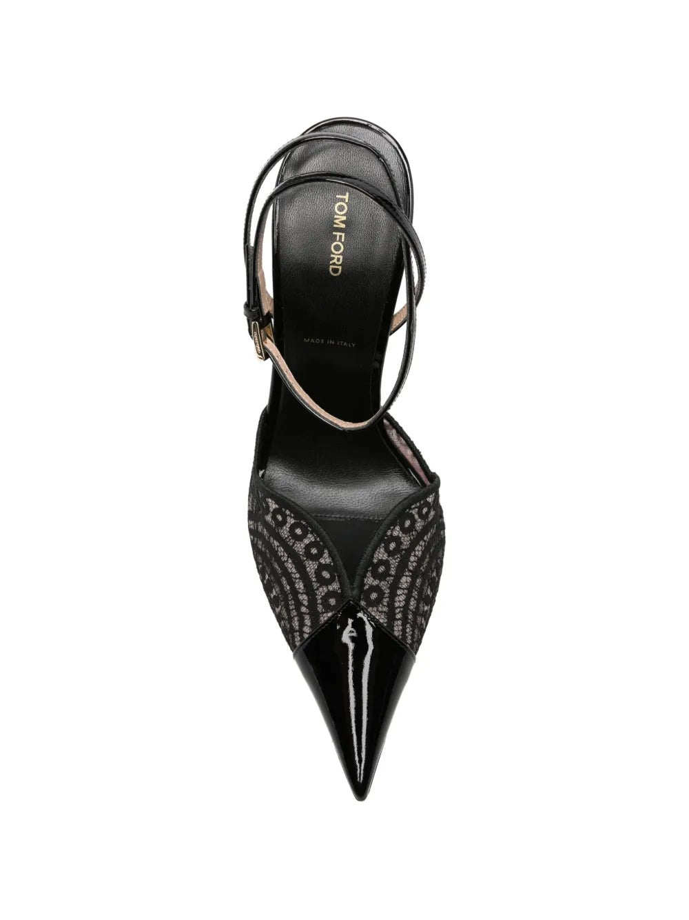 Lace-panelled patent-leather pumps-TOM FORD-Verso
