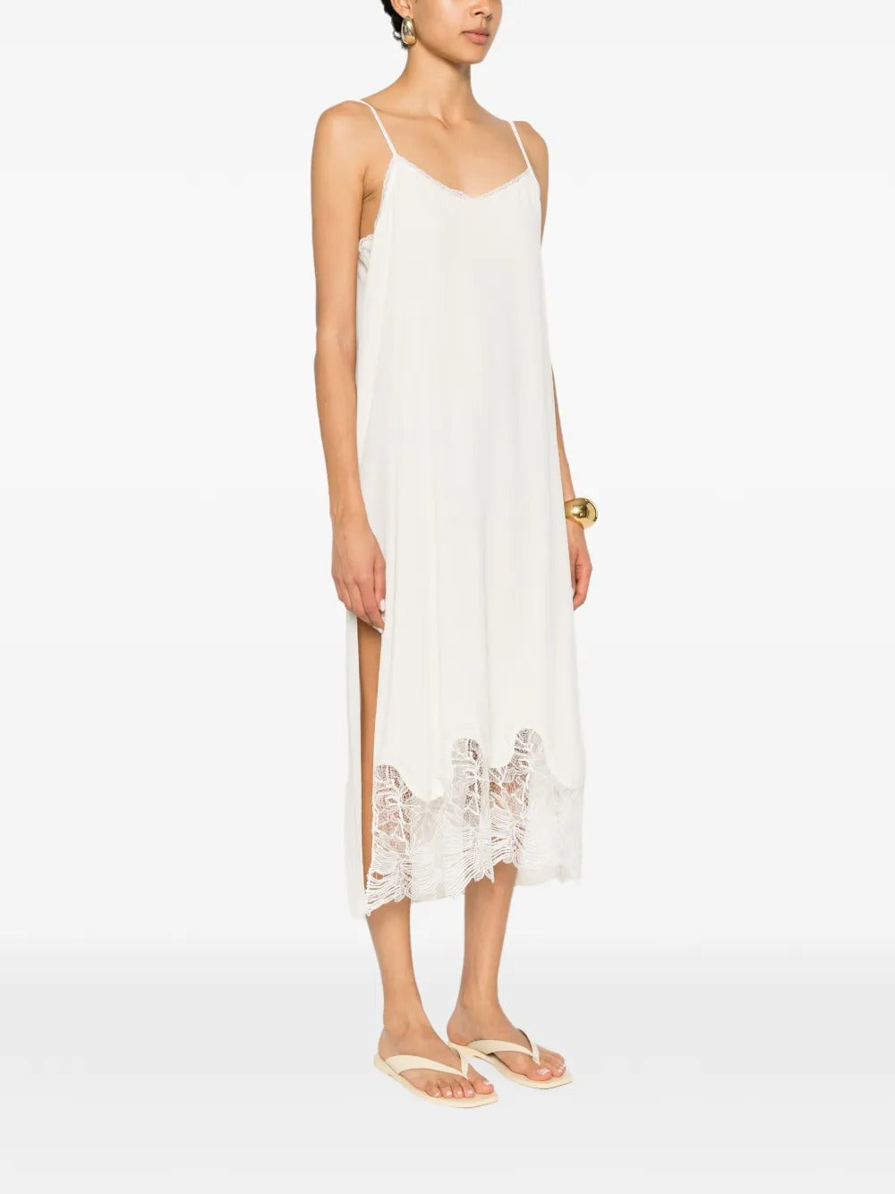 Lace-Trim Midi Dress-FABIANA FILIPPI-Verso