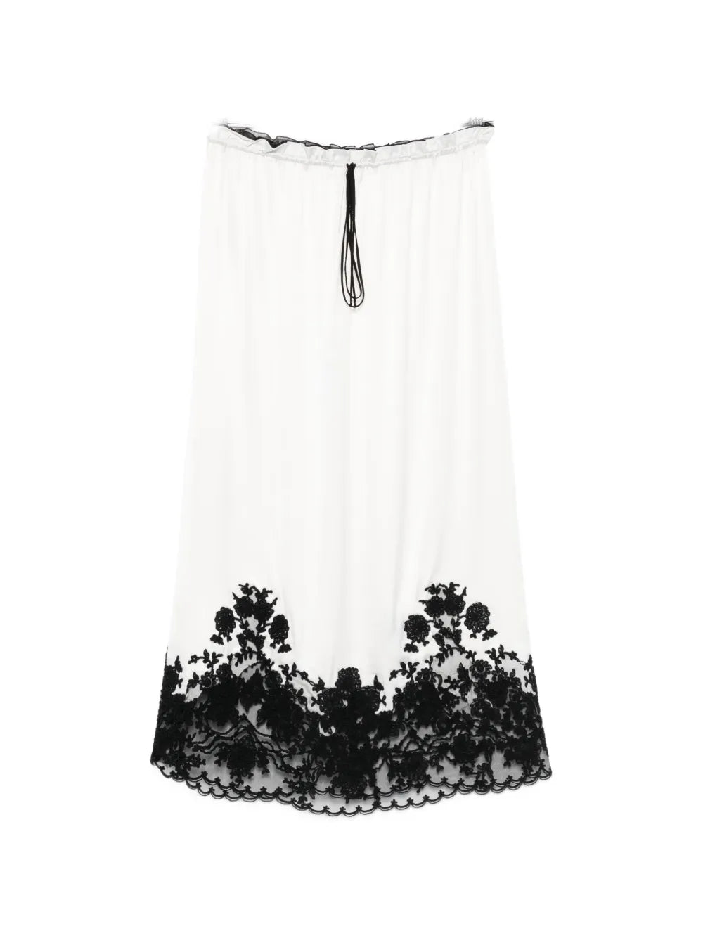Lace-trim midi skirt-ERMANNO SCERVINO-Verso
