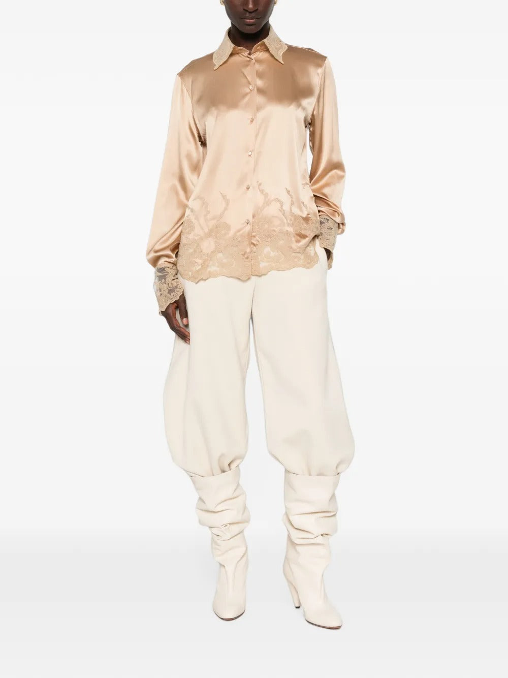 Lace-trim shirt-ERMANNO SCERVINO-Verso