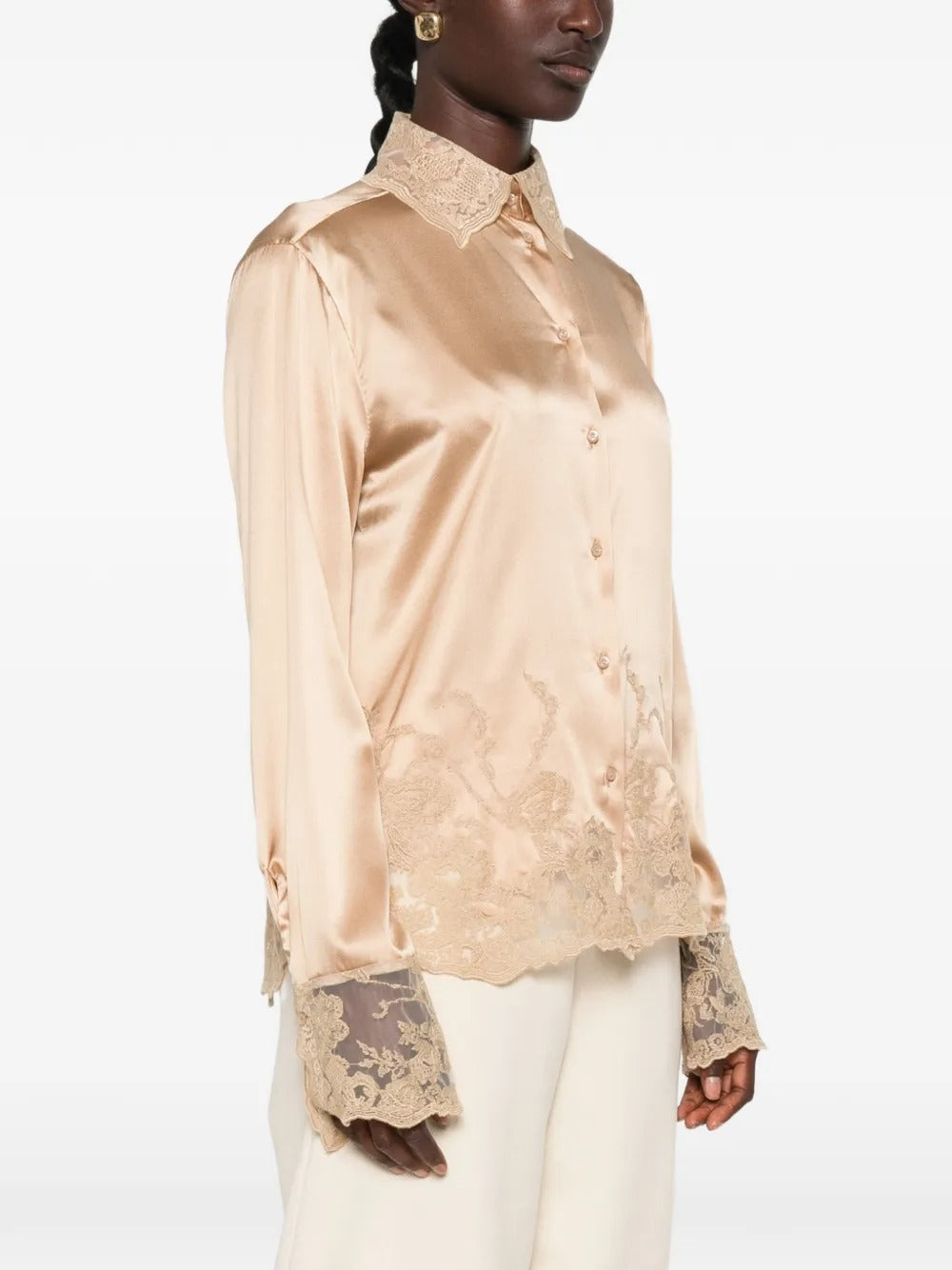 Lace-trim shirt-ERMANNO SCERVINO-Verso