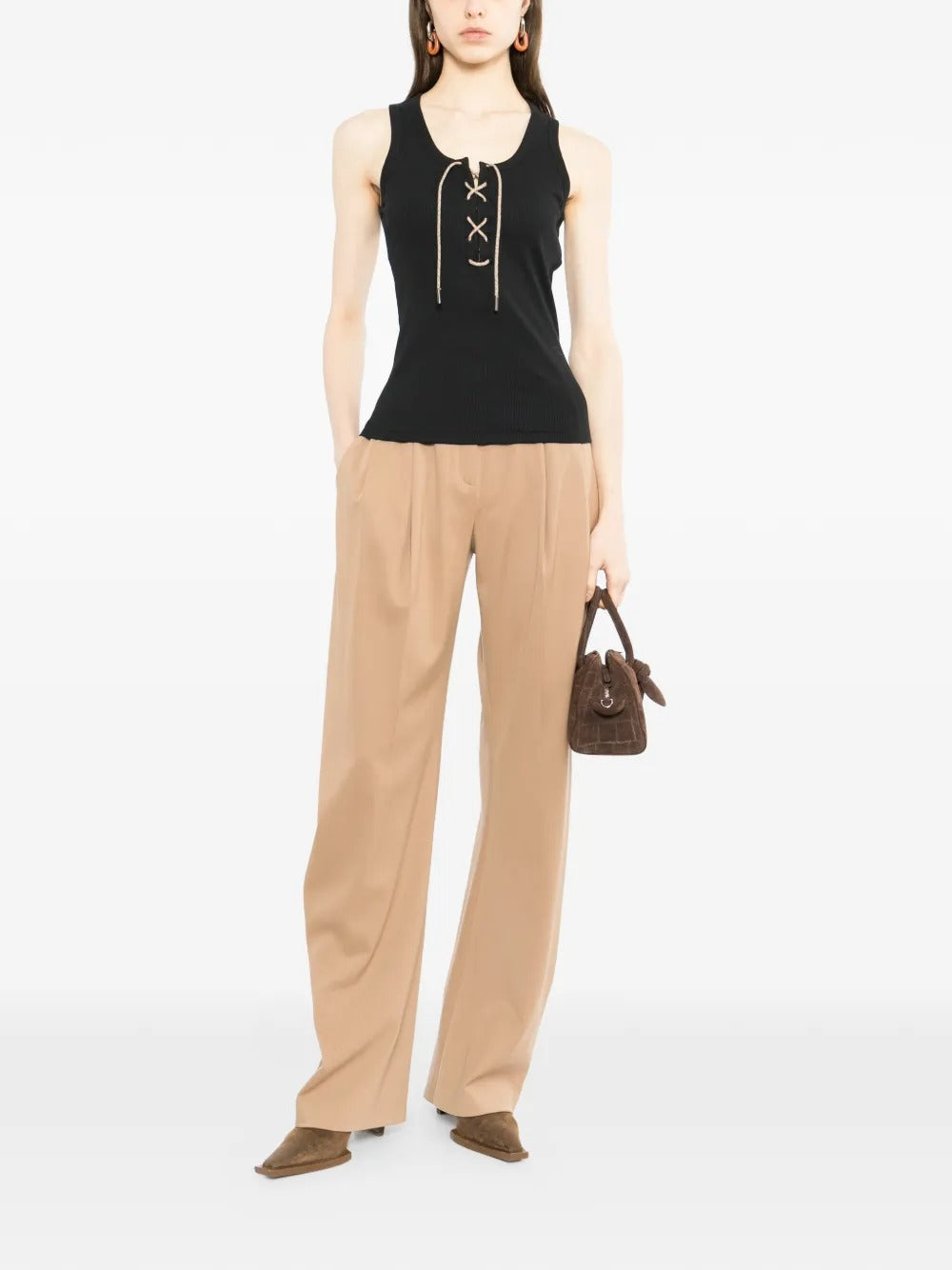 Lace-Up Tank Top-BURBERRY-Verso