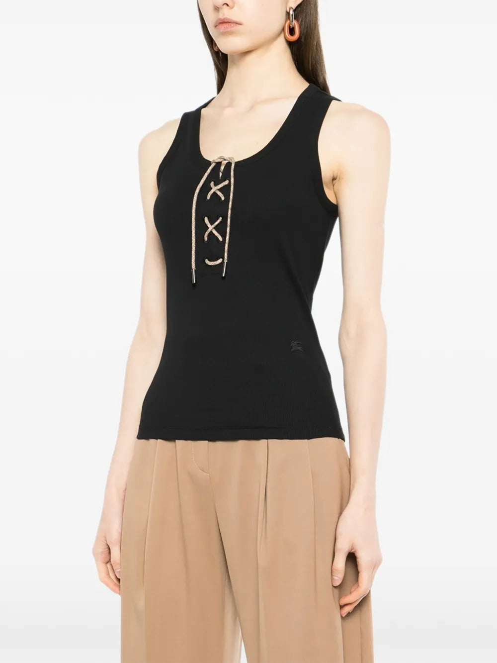 Lace-Up Tank Top-BURBERRY-Verso