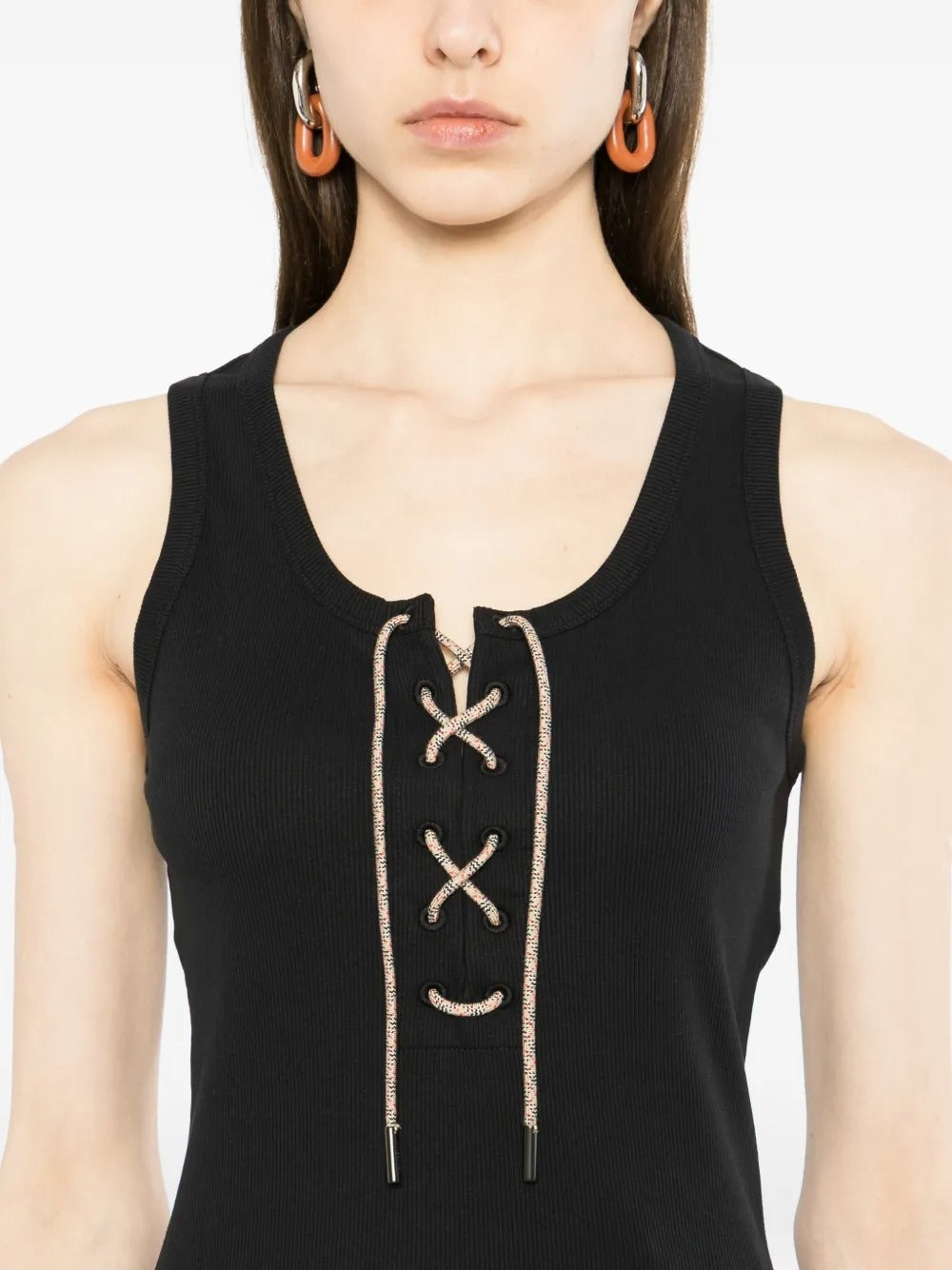 Lace-Up Tank Top-BURBERRY-Verso