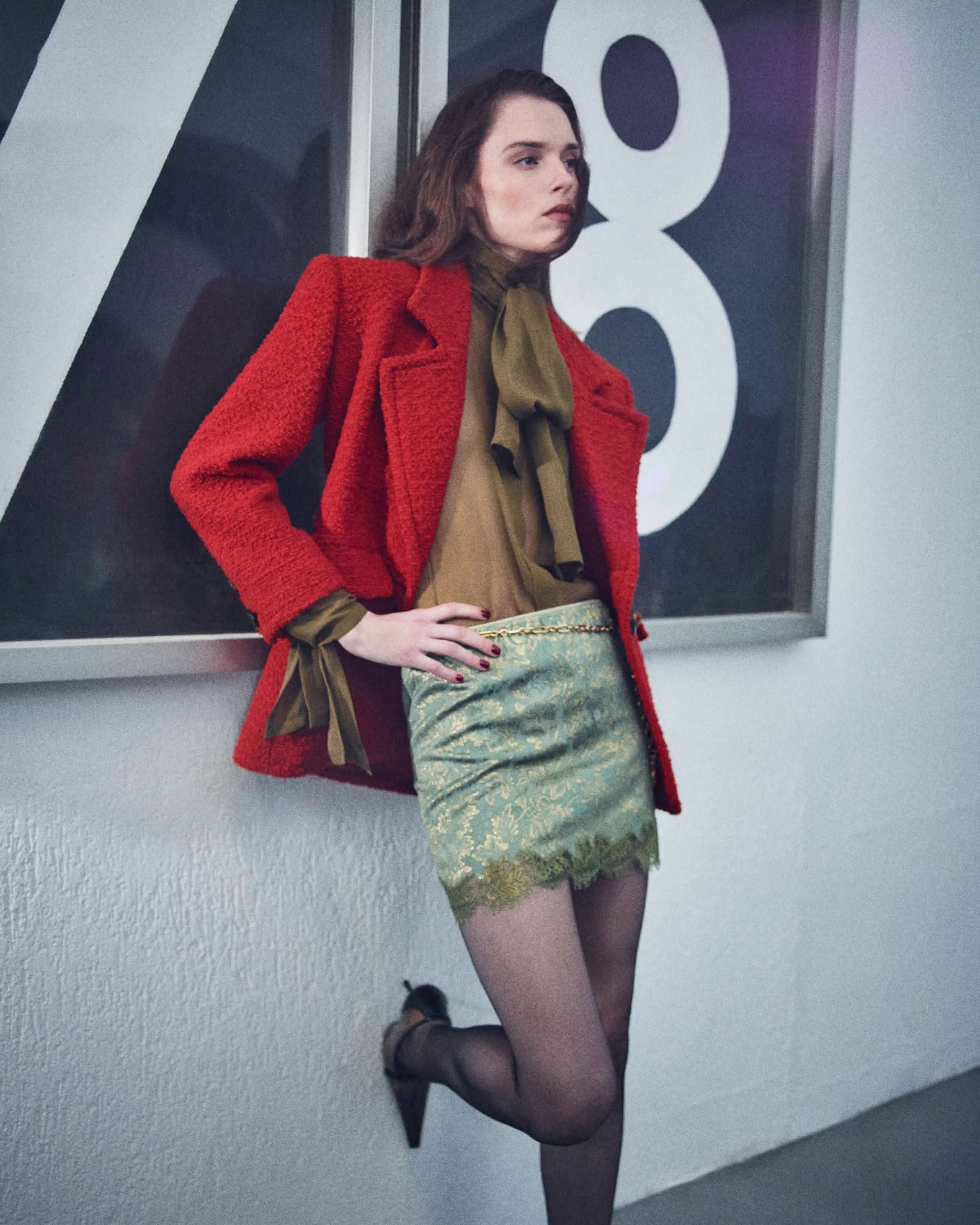 Lavallière blouse in silk crepe muslin-SAINT LAURENT-Verso