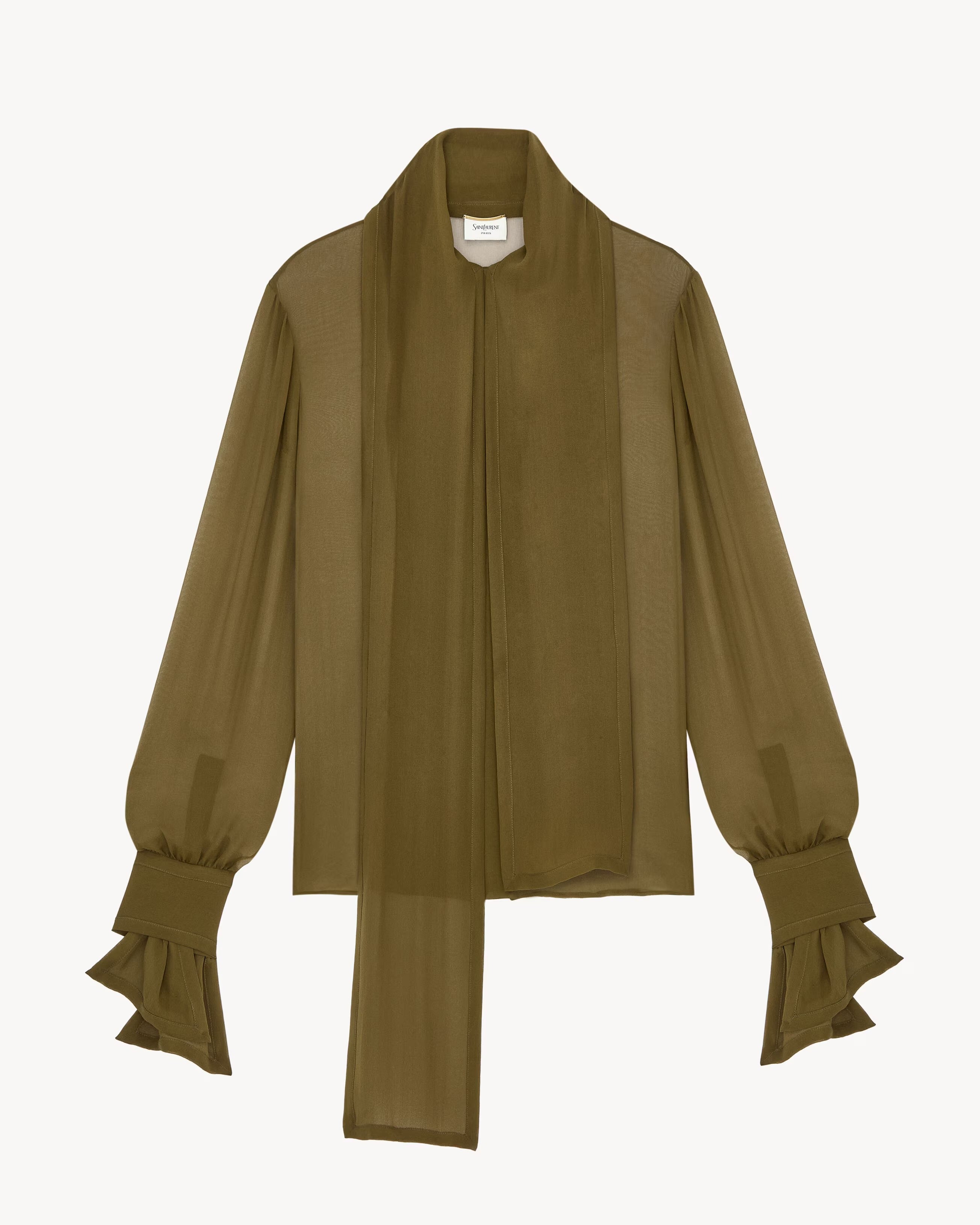 Lavallière blouse in silk crepe muslin-SAINT LAURENT-Verso