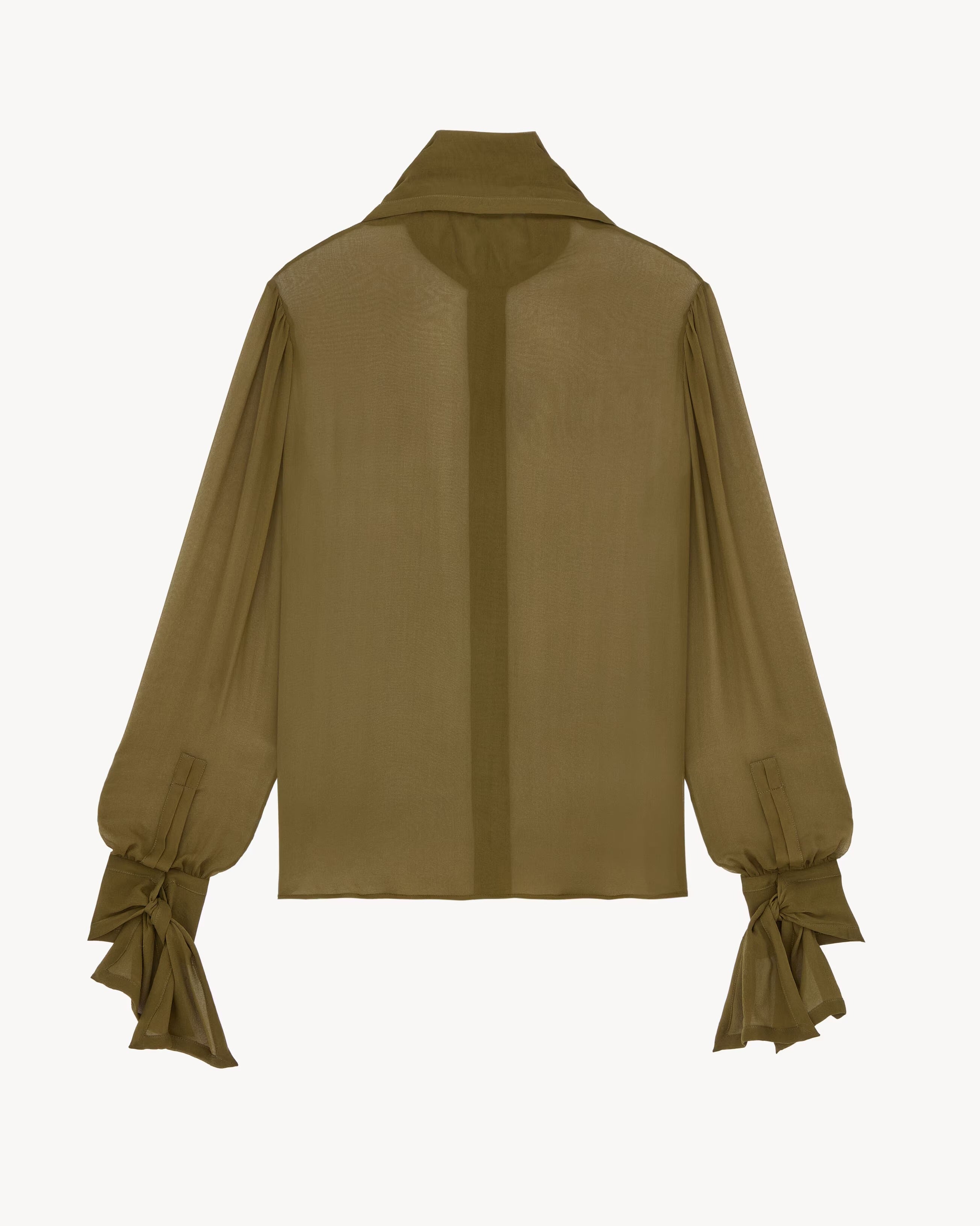 Lavallière blouse in silk crepe muslin-SAINT LAURENT-Verso