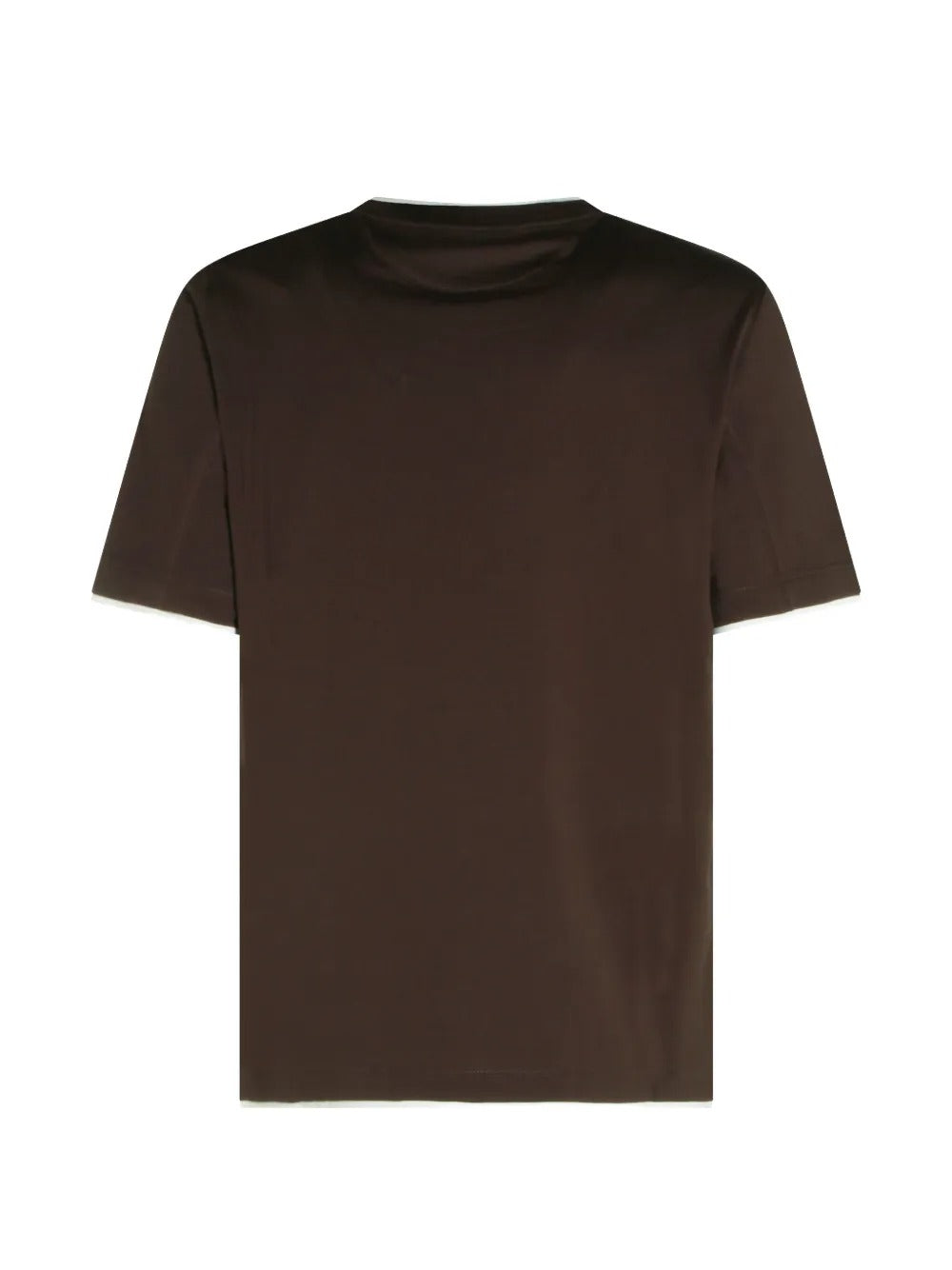 Layered-trim cotton t-shirt-BRUNELLO CUCINELLI-Verso