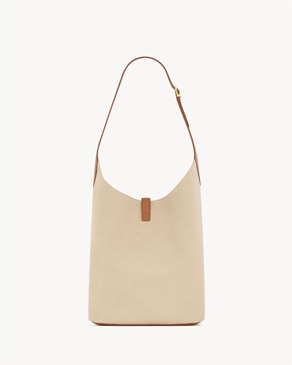 LE 5 À 7 HOBO IN CANVAS AND LEATHER-SAINT LAURENT-Verso