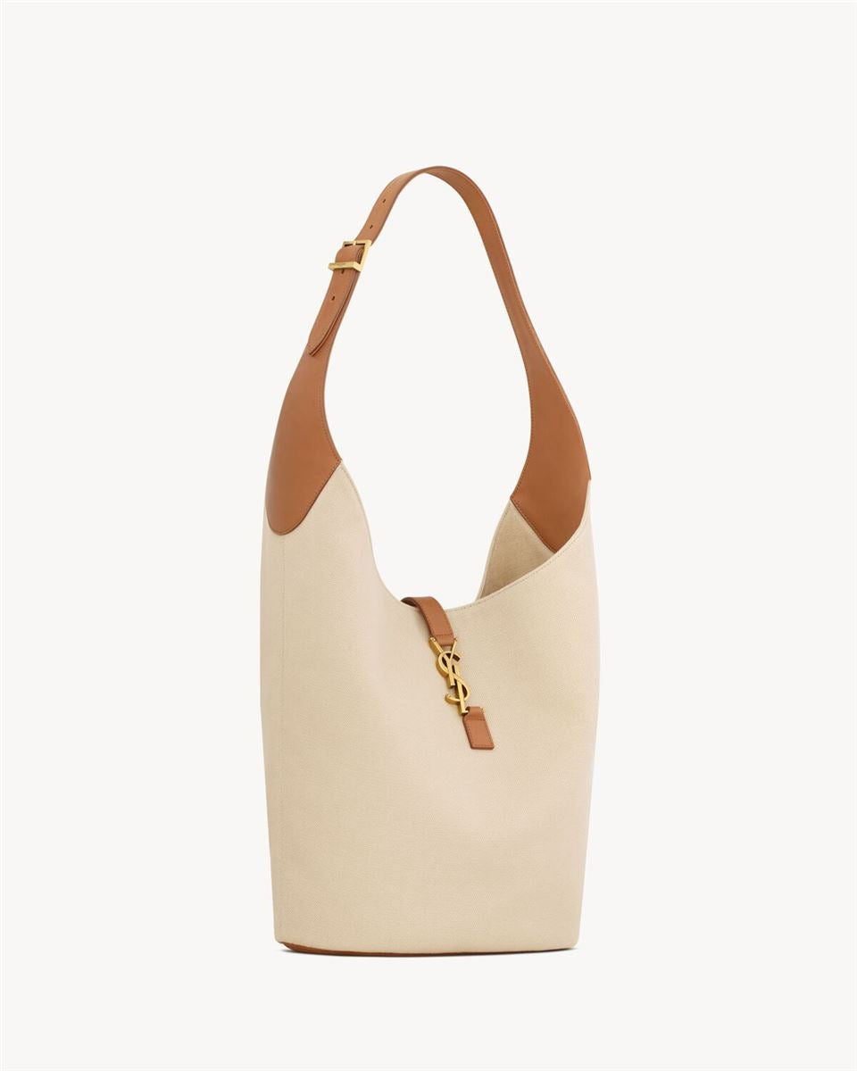 LE 5 À 7 HOBO IN CANVAS AND LEATHER-SAINT LAURENT-Verso