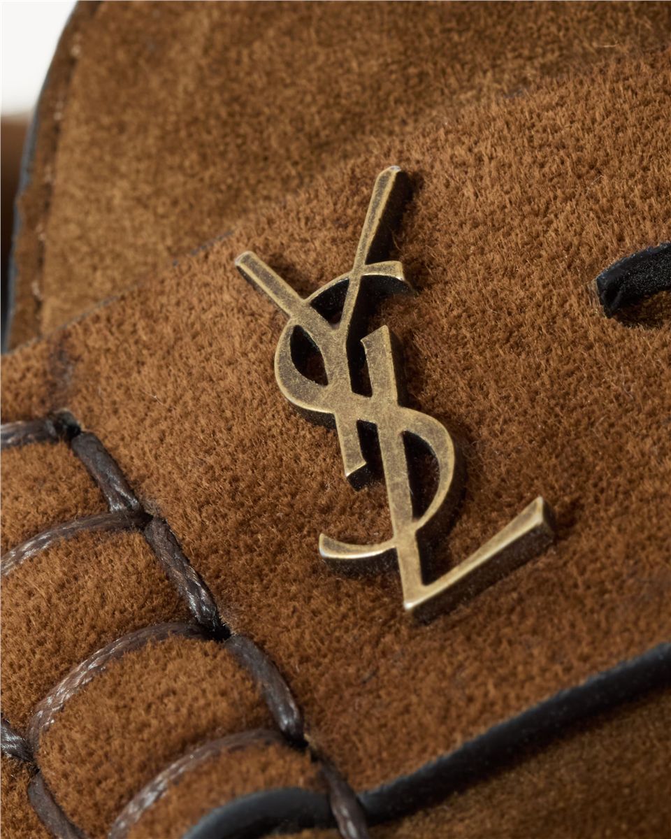Le loafer mules in suede-SAINT LAURENT-Verso