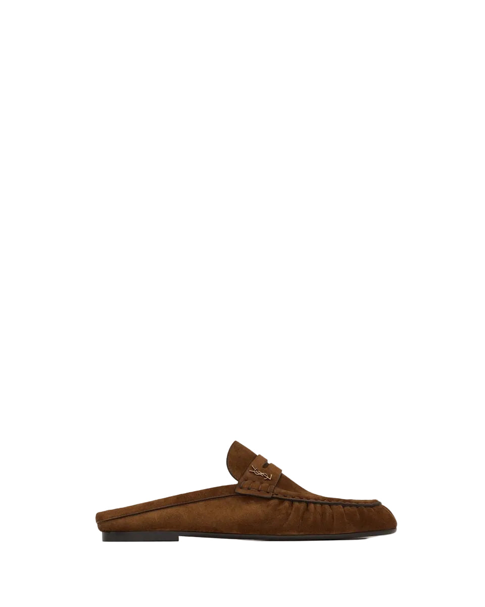 Le loafer mules in suede-SAINT LAURENT-Verso