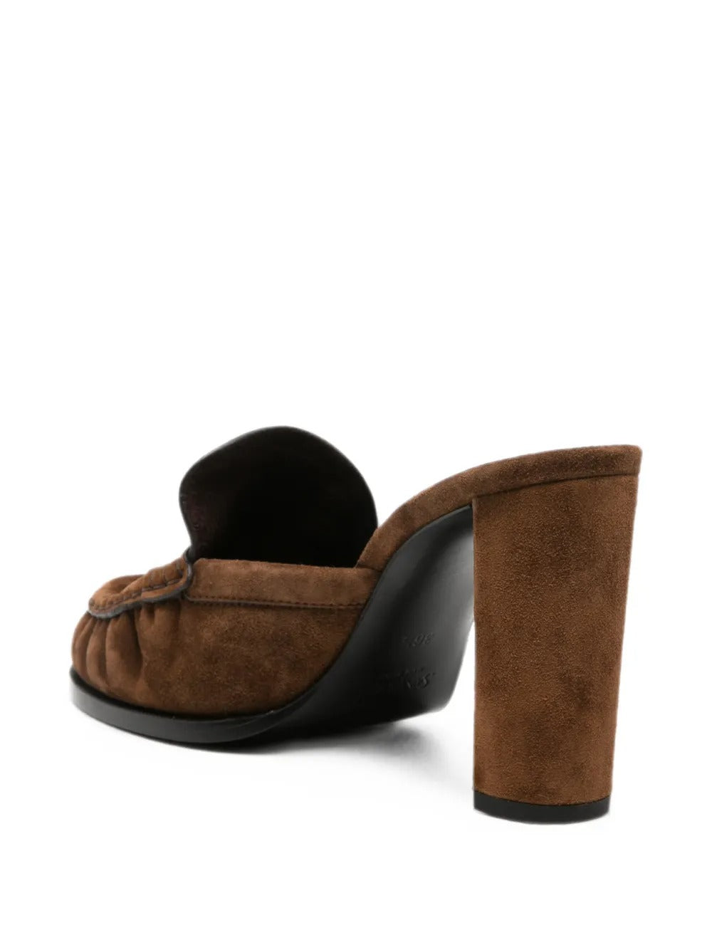 Le loafer suede heeled mules-SAINT LAURENT-Verso