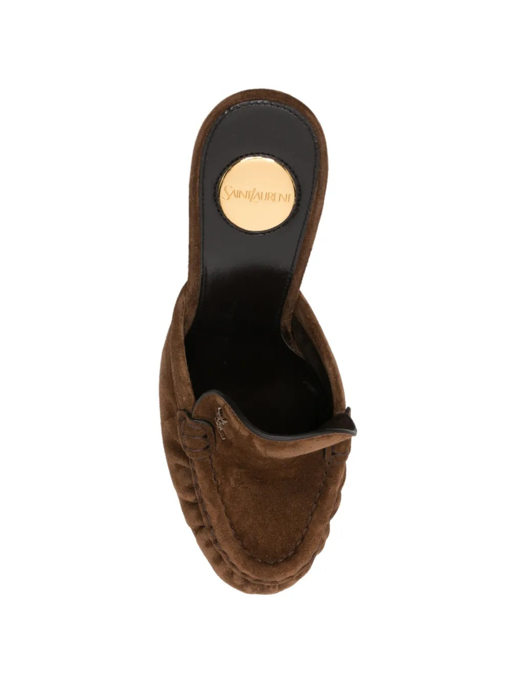 Le loafer suede heeled mules-SAINT LAURENT-Verso