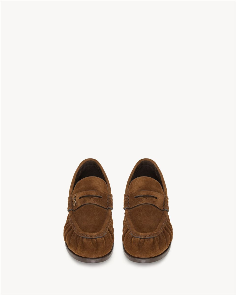 Le loafer supple in suede-SAINT LAURENT-Verso