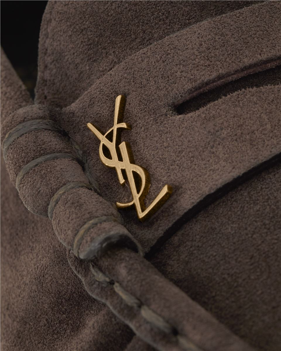 Le loafer supple in suede-SAINT LAURENT-Verso