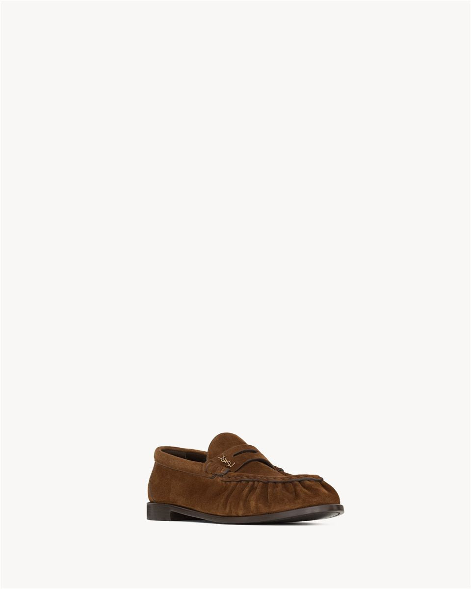 Le loafer supple in suede-SAINT LAURENT-Verso