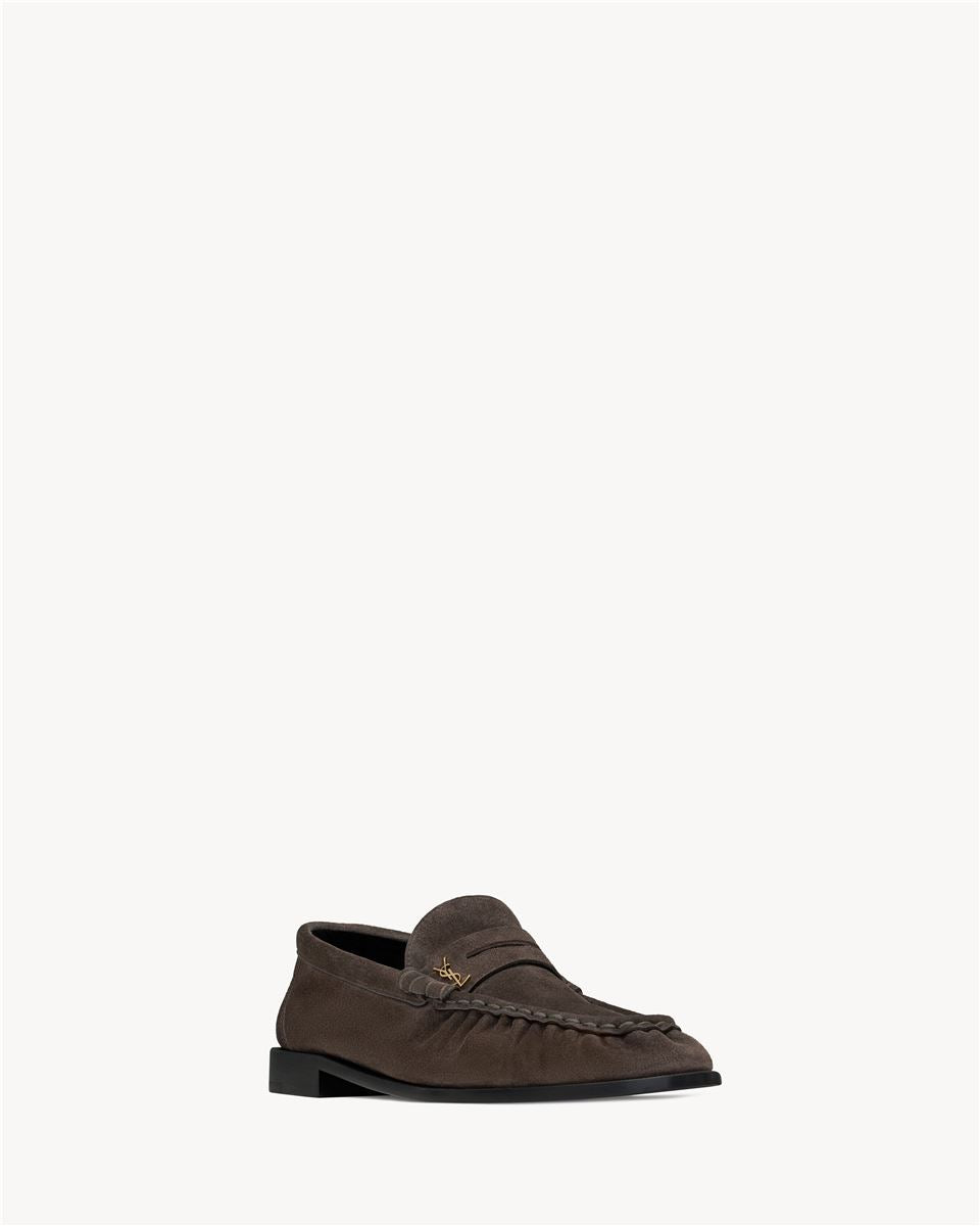 Le loafer supple in suede-SAINT LAURENT-Verso