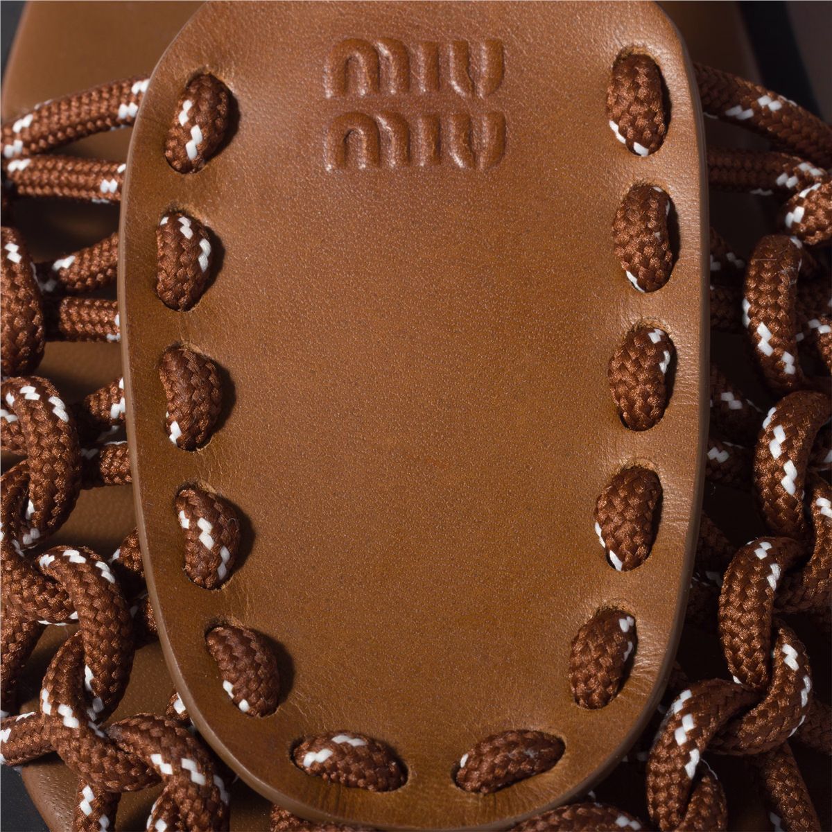 Leather and cord sandals-MIU MIU-Verso